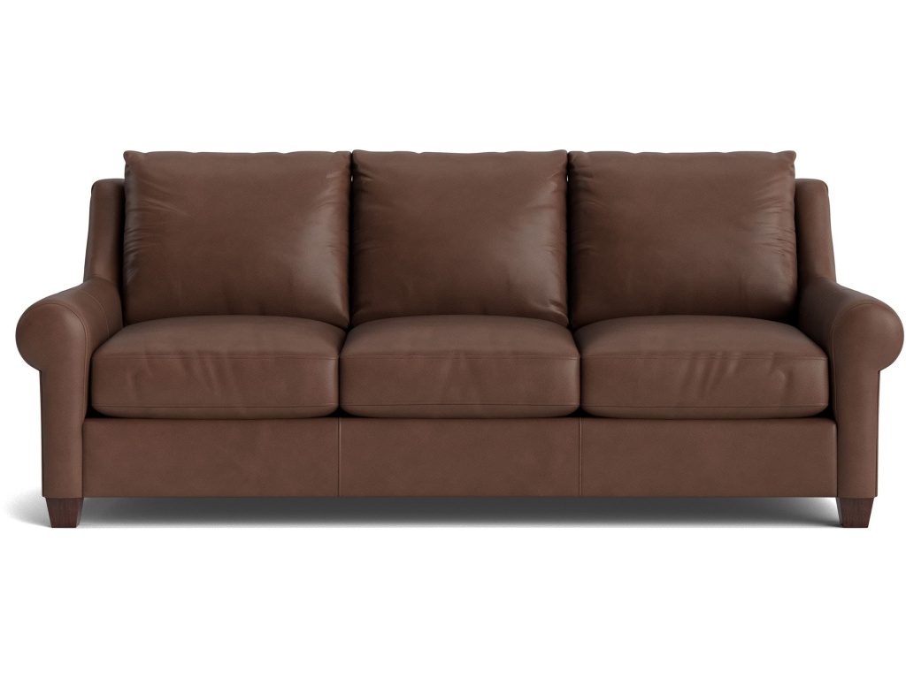 Ellery Leather Roll Arm Sofa