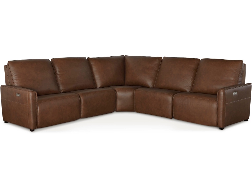 Everett Leather Modular Reclining Sectional