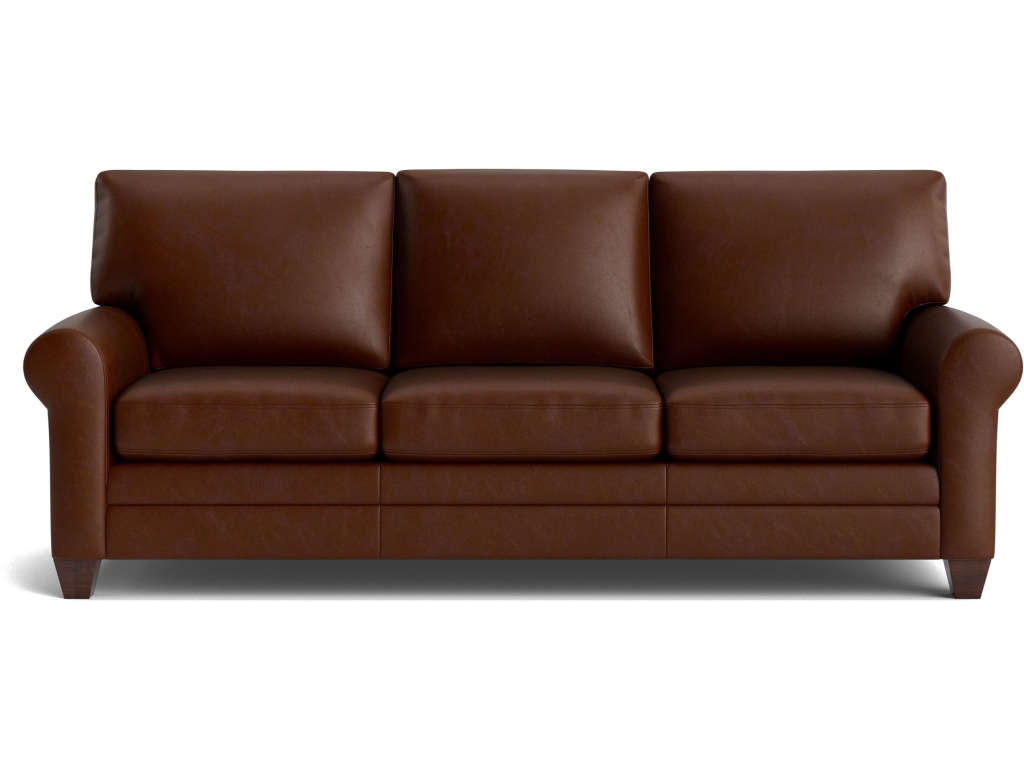 Carolina Leather Roll Arm Sofa