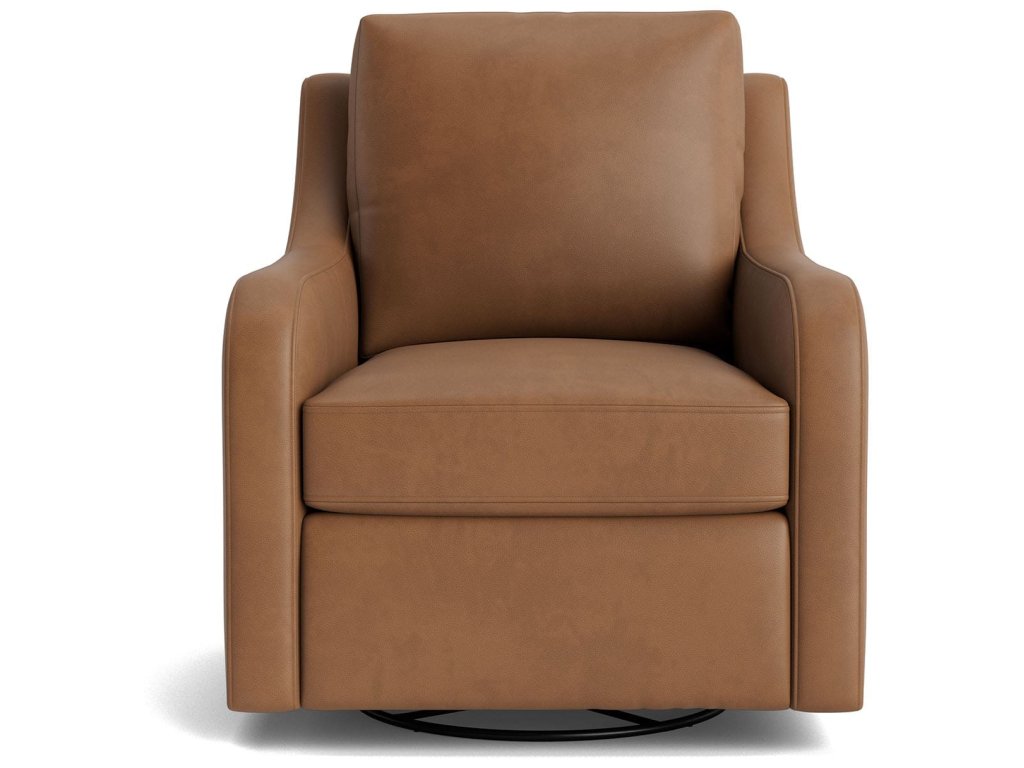 Scarlett Slope Arm Leather Swivel Glider Chair