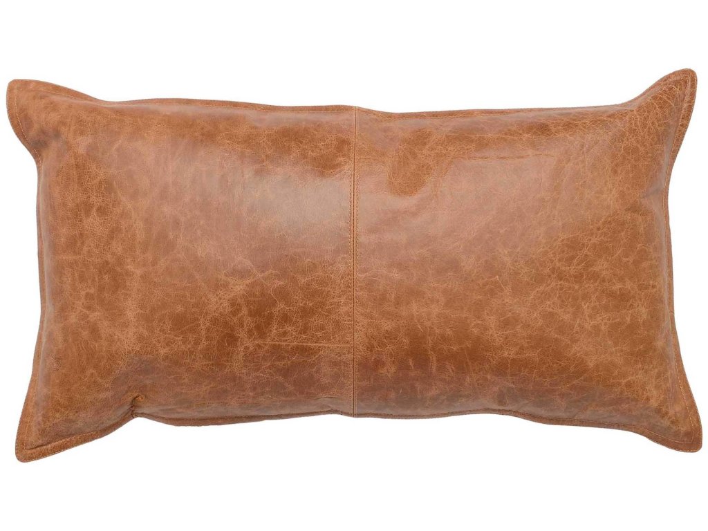 Dumont Leather Chestnut Lumbar Pillow Cover + Insert