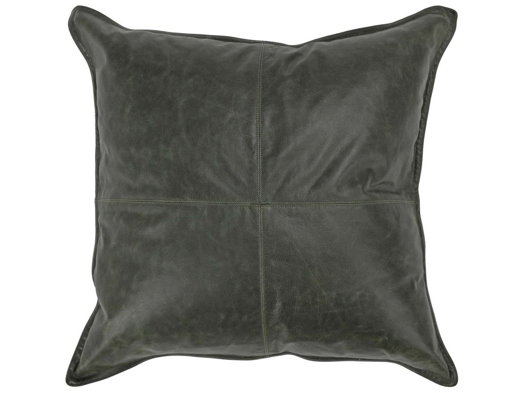 Dumont Leather Acre Forest Green Square Pillow Cover + Insert