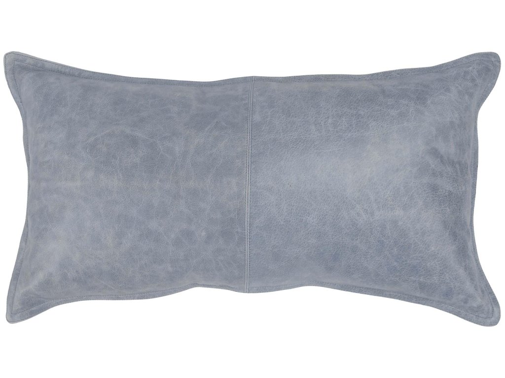 Dupont Leather Sea Fog Blue Lumbar Pillow Cover