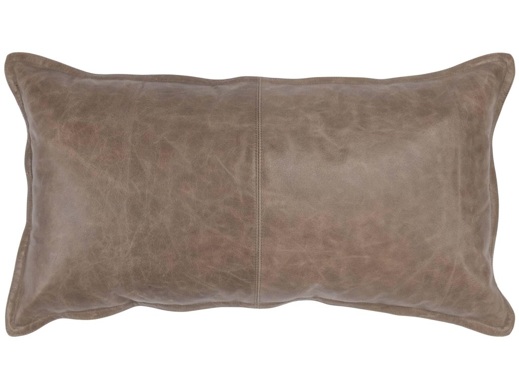 Dupont Leather Sandstorm Taupe Lumbar Pillow Cover