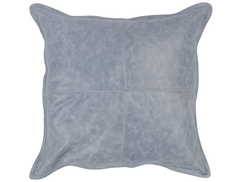 Dumont Leather Sea Fog Blue Square Pillow Cover + Insert